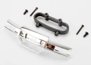 Traxxas 5335A Bumper, front (chrome)/ bumper mount, front/ 4x10mm BCS (2)/ 3x25mm BCS (2)
