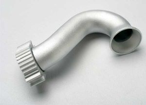 Traxxas 5340 Header, exhaust (tubular aluminum, silver anodized) (TRX® 2.5, 2.5R)