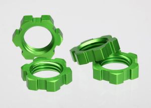 Traxxas 5353A Wheel nuts, splined, 17mm (green-anodized) (4)