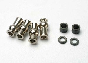 Traxxas 5355 Hollow ball, tall centered (2)/ tall offset hollow ball (2)/ bump steer adjustment shims; 3.5mm (2), 1.17mm (2)
