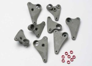 Traxxas 5358 Rocker arm set, progressive-2 (90-T)/ spacers (red aluminum) (8)