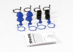 Traxxas 5378X Pivot ball caps (4)/ dust boots, rubber (4)/ dust plugs, rubber (4)/ dust boot retainers, black (4), blue (4) (2 pkgs. req. to complete truck)