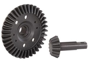 Traxxas 5379R Ring gear, differential/ pinion gear, differential (machined, spiral cut) (front)