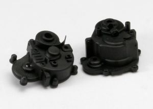 Traxxas 5391R Gearbox halves (front & rear)/ rubber access plug/ shift detent ball/ spring/ 4mm GS/ shift shaft seal, glued