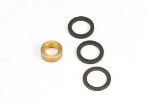 Traxxas 5426 Washer, 7x10x1.0 (2), 7x10x0.5 (1) black steel (shims for flywheel spacing), Washer, 5x8x2.8 brass (1) (shim for clutch bell spacing) for Revo® Big Block Kit