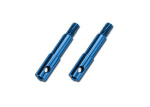 Traxxas 5537X Wheel spindles, front, 7075-T6 aluminum, blue-anodized (left & right)