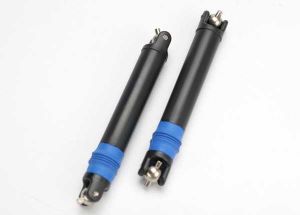 Traxxas 5550 Half shaft set, left or right (internal splined half shaft/ external splined half shaft/ rubber boot/ metal U-joints) (assembled with glued boot) (2 assemblies)