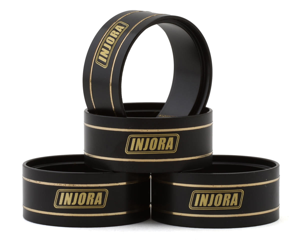 Injora SCX24-138BK 1.0" Brass Beadlock Wheel Clamp Rings (Black) (4)