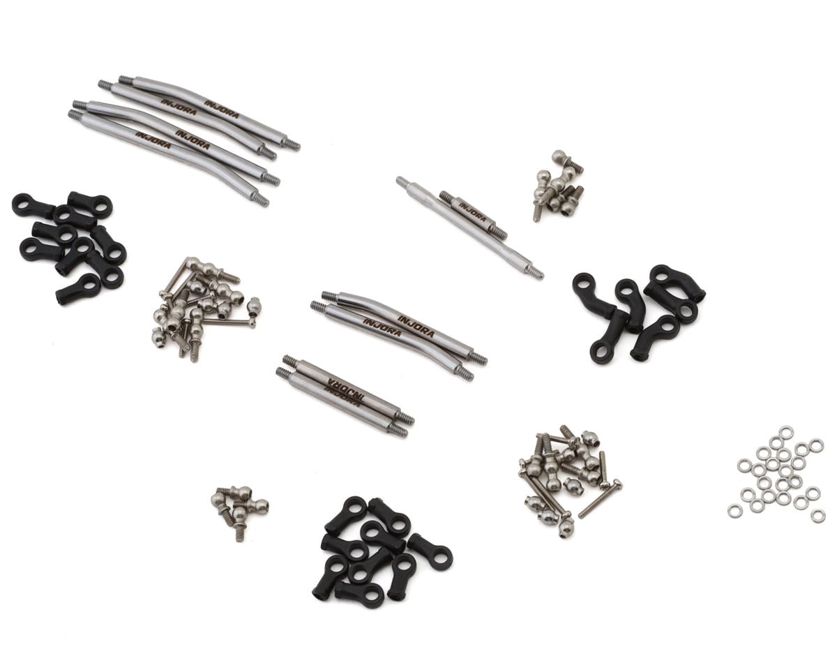 Injora SCX30-28-29 Axial SCX30 Steel High Clearance Suspension & Steering Links Set (Silver)