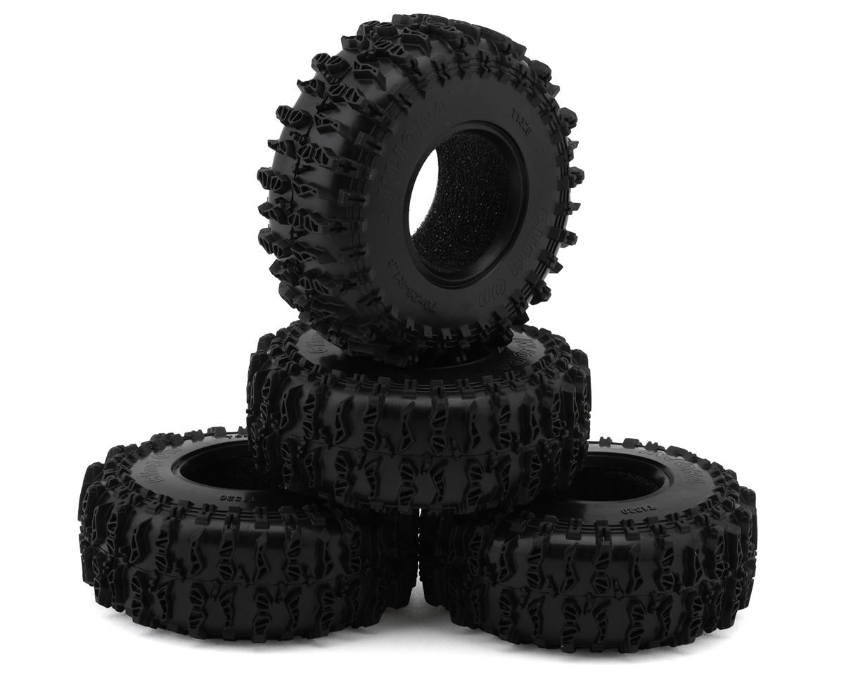 Injora YQT-1320-1370YE 1.3" Cling On Micro Rock Crawler Tires Combo (4) (70mm OD) (S5)
