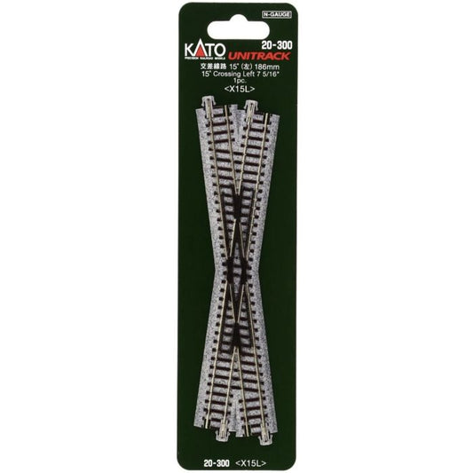 KATO 20300 N 186mm 7-5/16" 15-Degree Left-Hand Crossing
