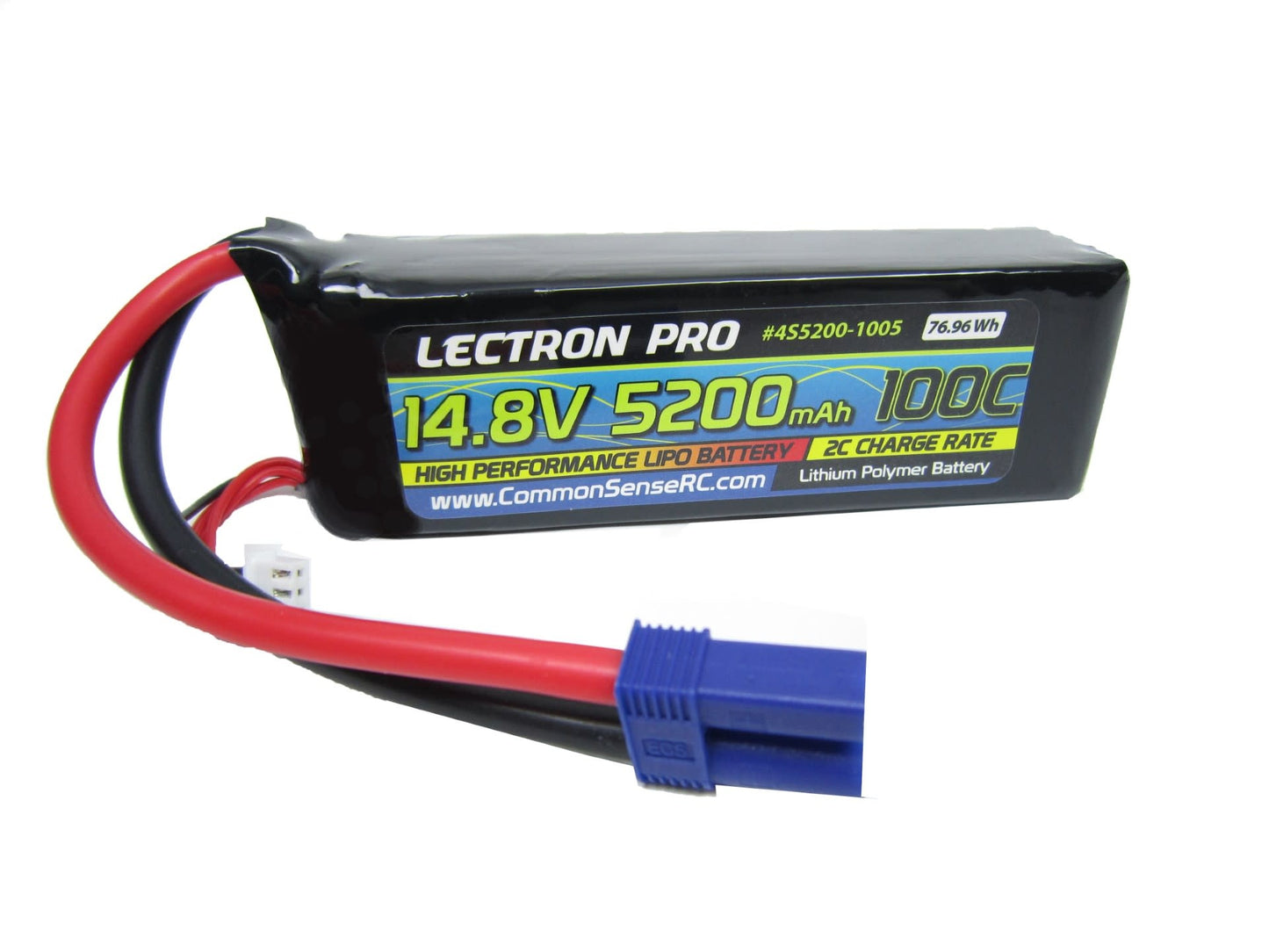 Common Sense 4S5200-1005 Lectron Pro 14.8V 5200mAh 100C Lipo Battery w/ EC5