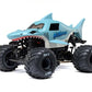 LOSI LOS 01026T3 1/18 Mini LMT Megalodon 2S 4X4 RTR Brushed Monster Truck (Battery & Charger Included), Blue