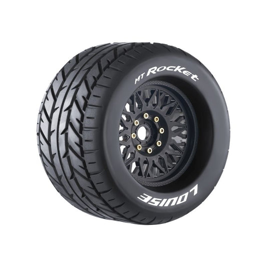 Louise R/C LT3217X MT-Rocket Sport 1/8 Monster Truck Tires, 0" & 1/2" Offset, 17mm Removable Hex, on Black Rim (2)