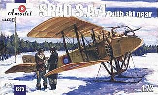 A Model From Russia 7273 SPAD SA4 WWI BiPlane Fighter w/ Skis