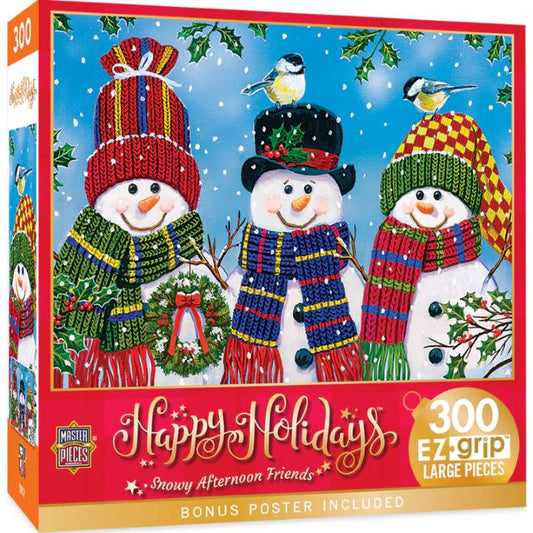 Masterpieces Puzzles 31910 Happy Holidays: Snowy Afternoon (Snowmen) EzGrip Puzzle (300pc)
