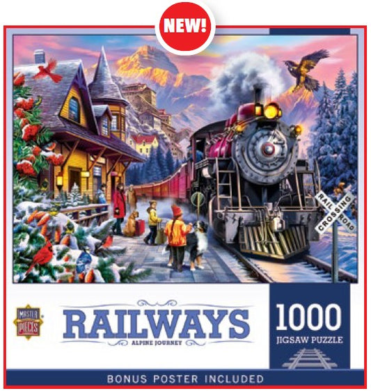 Masterpieces Puzzles 72514 Railways: Alpine Journey (Steam Loco/Winter) Puzzle (1000pc)