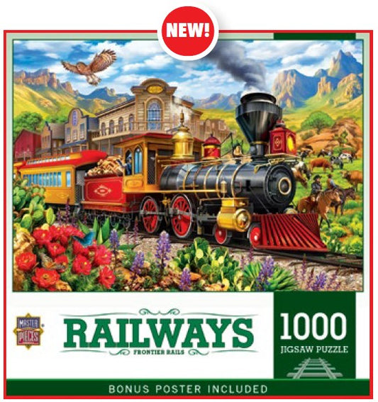 Masterpieces Puzzles 72516 Railways: Frontier Rails (Old-Time Steam Loco) Puzzle (1000pc)