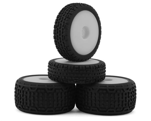 Maverick 150839 Microbe Pre-Mounted Tire Set (White) (Front/Rear)