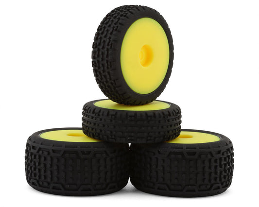 Maverick 150840 Microbe Pre-Mounted Tire Set (Yellow) (Front/Rear)