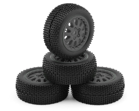 Maverick 151533 Microbe SC Sidepin Pre-Mounted Short Course Tires Set (Grey)