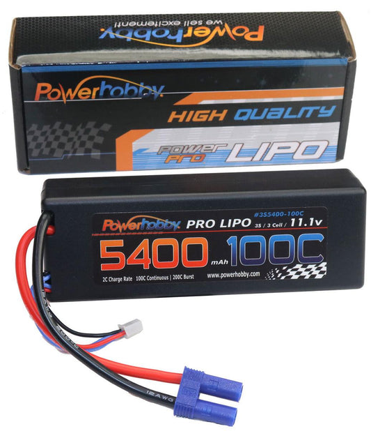 Power Hobby 3S5400100CEC5HCS  3s 11.1v 5400mah 100c Lipo Battery w EC5 Plug Hardcase