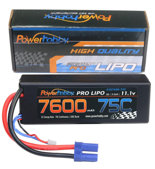 Power Hobby 3S760075EC5 3S 11.1v 7600mAh 75C Lipo Battery w EC5 Plug
