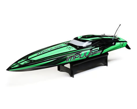 Pro Boat 08037T1 Impulse 32" Deep-V RTR Brushless Boat (Black/Green) w/2.4GHz Radio & SMART