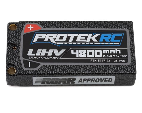 ProTek 5117-22 2S 130C Low IR Si-Graphene + HV LCG Shorty LiPo Battery (7.6V/4800mAh) w/5mm Connectors (ROAR Approved)