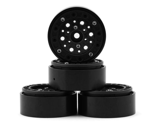 Redcat Racing 43152 1.3" Aluminum & Carbon Fiber Micro Crawler Beadlock Wheels (Black) (4) (23.8g ea)