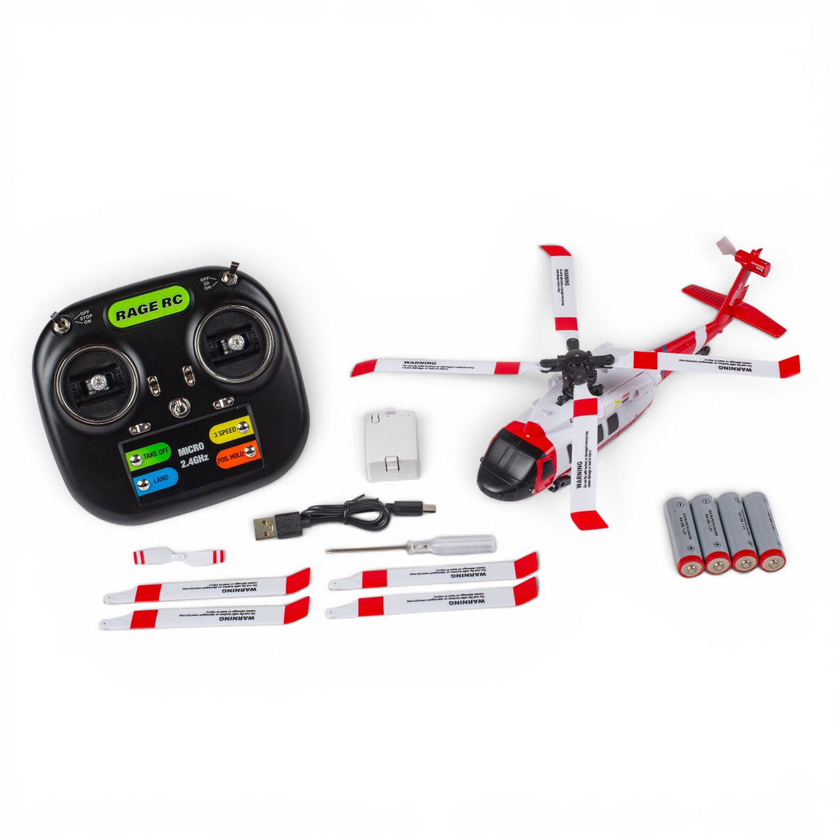 Rage RC 6151 6151 - Hero-Copter BL, 4-Blade RTF Heli; Coast Guard