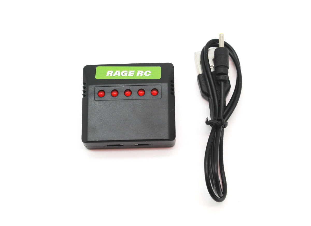 Rage RC A1351 5-Port 1S USB Micro Charger; Micro Warbirds, Super Cub MX4, Sport Cub, Tempest 600 X4