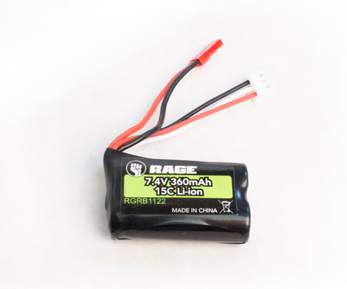 Rage RC B11227.4v 360mAh Li-ion Battery; Black Marlin MX