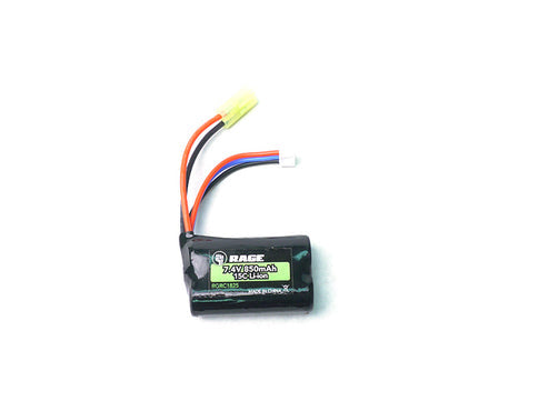 Rage RC C1825 7.4v, 850MAH LiPo Battery: R18MT