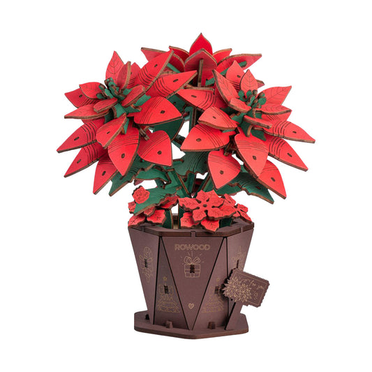 Robotime TF001 Poinsetta Wood Bloom Craft