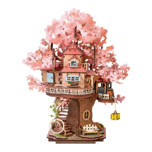 Robotime TGS04 Sakura Tree House, DIY Wooden 3D Puzzle