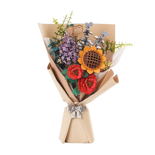 Robotime TW01H Wooden Flower Bouquet 3D Wooden Puzzle
