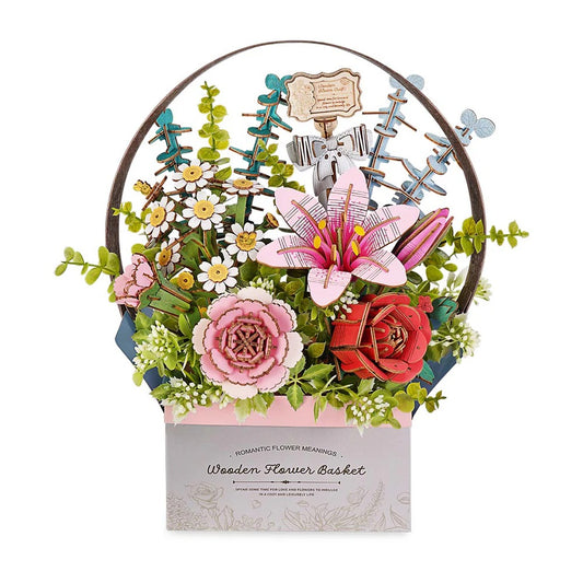 Robotime TW03H Wooden Flower Basket DIY 3D Puzzle