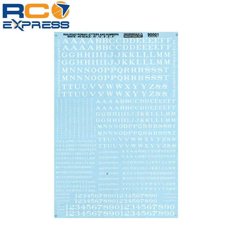 Microscale 90001 HO Letters & Numbers, Roman/White