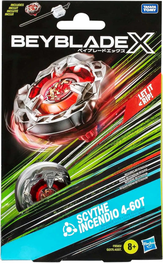 Hasbro G0175 F9583 Beyblade X Scythe Incendio 4-60T Starter Pack Set
