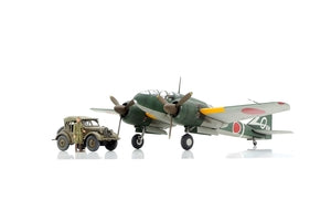 Tamiya 25217 1/48 Mitsubishi Ki-46 III Type 100 & 4x4 Light Vehicle Kurogane Plastic Model Set
