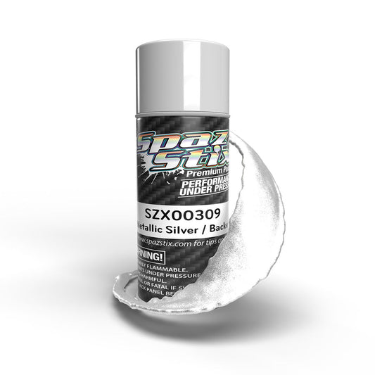SpazStix 00309 Metallic Silver/"Candy" Backer Basecoat, Aerosol Paint, 3.5oz Bottle