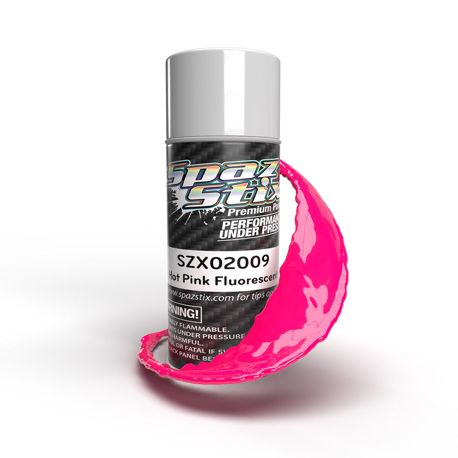 SpazStix 02009 Hot Pink Fluorescent Aerosol Paint, 3.5oz Can
