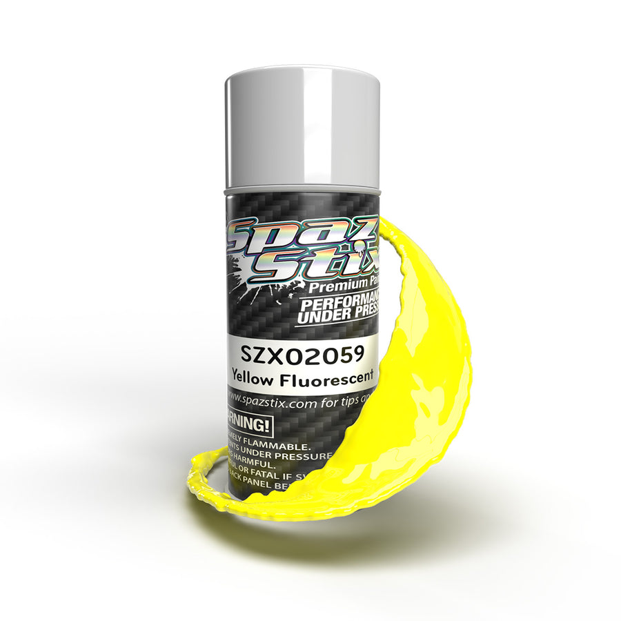 SpazStix 02059 Yellow Fluorescent Aerosol  Paint, 3.5oz Can