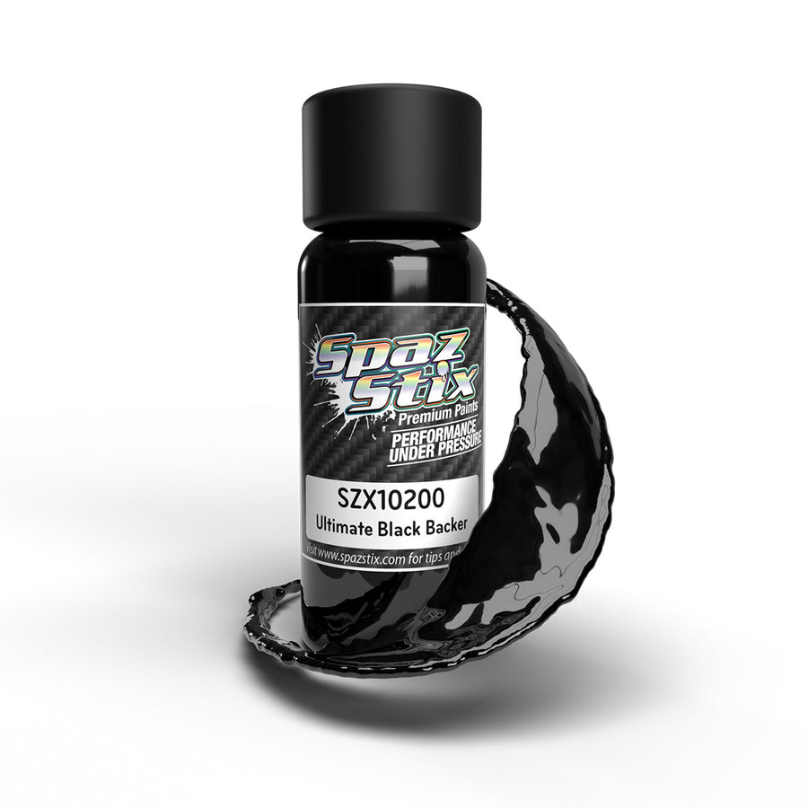 SpazStix 10200 Ultimate Black Backer for Mirror Chrome Airbrush Paint, 2OZ