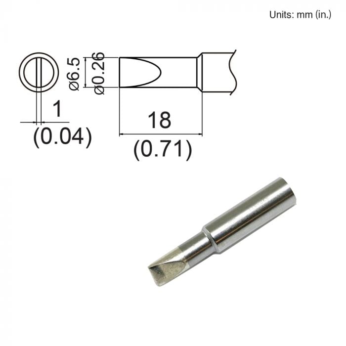 Hakko T19-D65/P Replacement tip T19-D65 w. 6.5 mm, for FX-601 soldering iron - #T19-D65/P