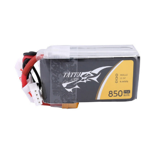 Tattu 45C-850-3S1P-XT30 850mAh 3S 11.1V 75C Lipo Battery Pack with XT30 Plug