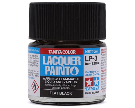Tamiya 82103 LP-3 Flat Black Lacquer Paint (10ml)