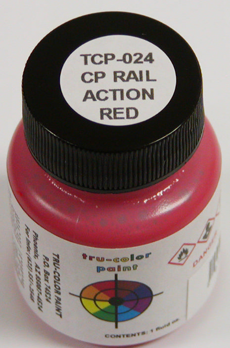 Tru-Color Paint 024 - Railroad Color Acrylic Paint - 1oz/29.6mL - Canadian Pacific Action Red