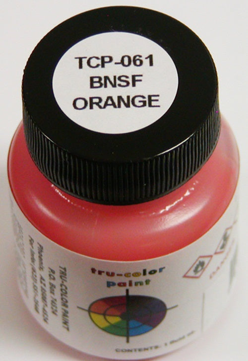 Tru-Color Paint 061 - Railroad Color Acrylic Paint - 1oz/29.6mL - Burlington Northern & Santa Fe Orange